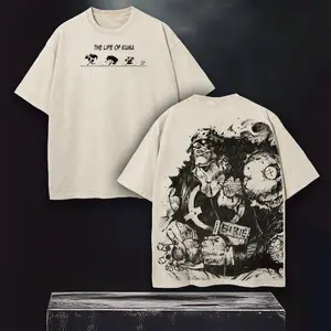 Bartholomew Kuma Graphic Tee, Acid Washed One Piece Shirt, Oversized Cut, Tyrant Design Print, Anime Merch Gift 2025