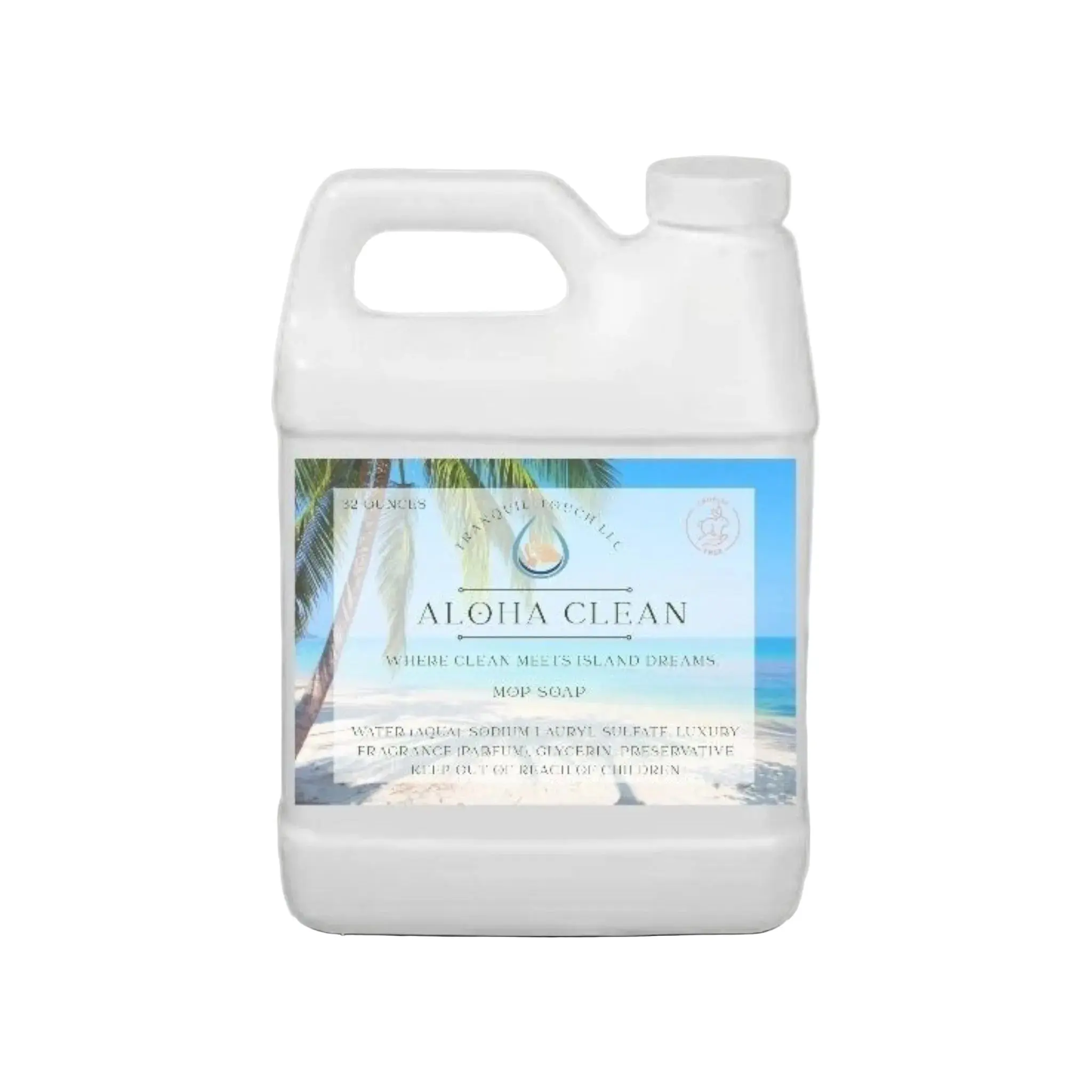 Aloha Clean Mop Soap - Coconut-Vanilla Scented Concentrated Chemical-Free Home Cleaning Supplies for Wood Floors, Strong Foam, Long-Lasting Fragrance, Bucket-Compatible Effective Cleaner