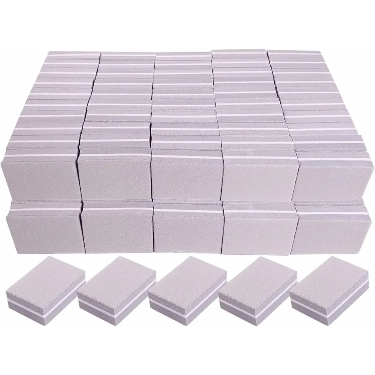 100 Pcs Mini 100/180 Grit Gray/White