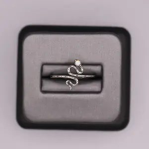 Sterling Silver Stone Ring - Snake Opal Design