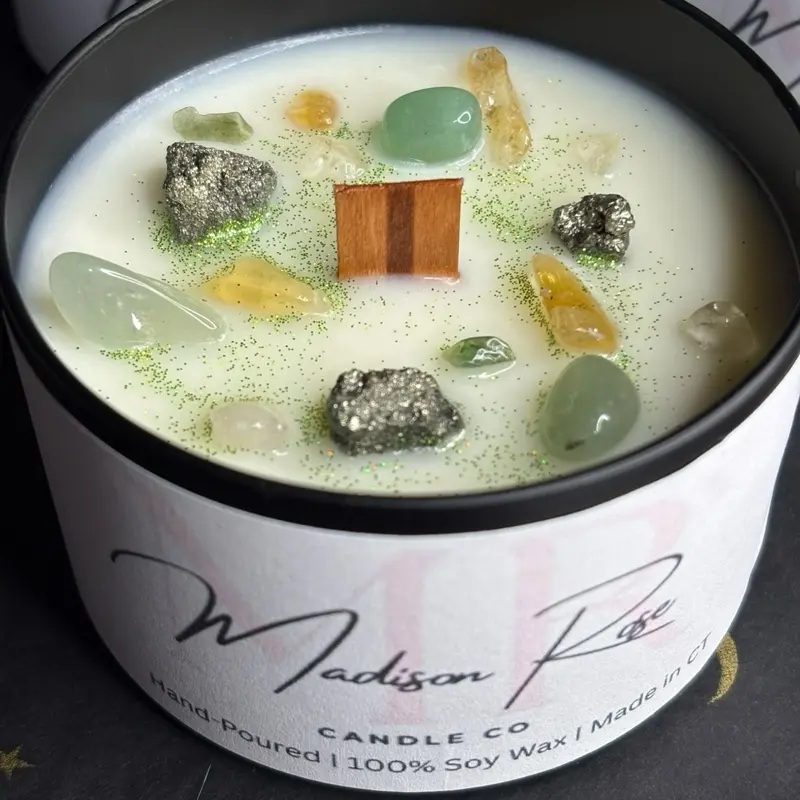 Prosperity and Abundance Candle - Scented like Nag Champa - Hand Poured 100% Soy Wax Jar