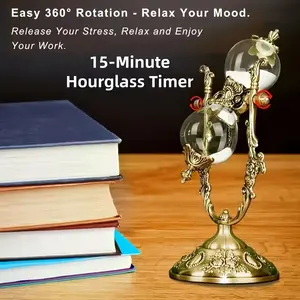 Baisha Vintage Brass Timer, 360 Rotating Metal Sand Clock, Unique Gift for Home and Office Decoration