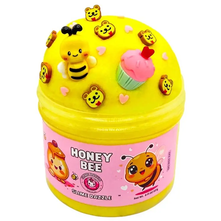 Cloud Slime 8 Fl Oz Honey Bee Non Sticky Beginner Friendly Made In USA Yellow Scented