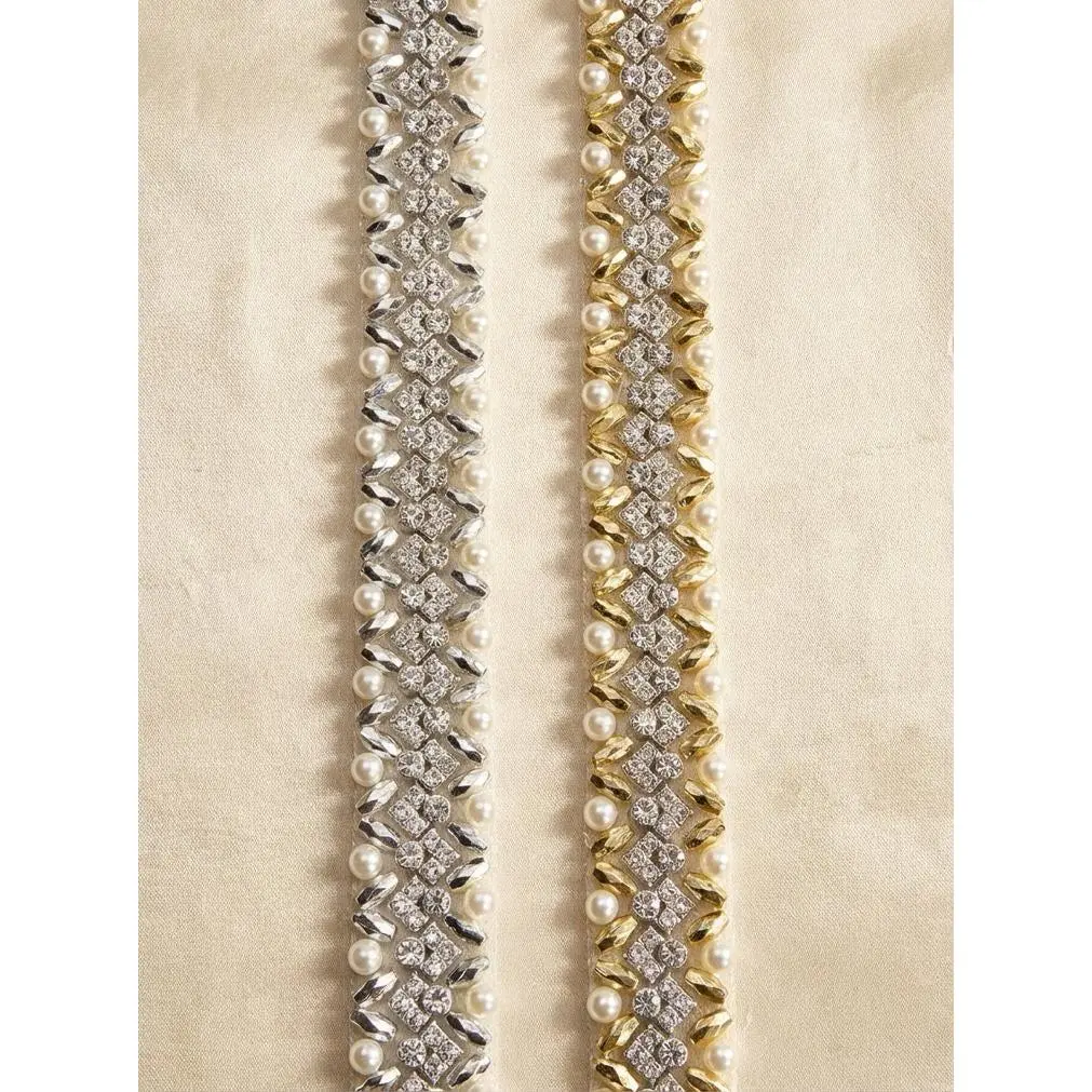 DIY Self Adhesive Trim with Beads, Pearls and Crystals rhinestones