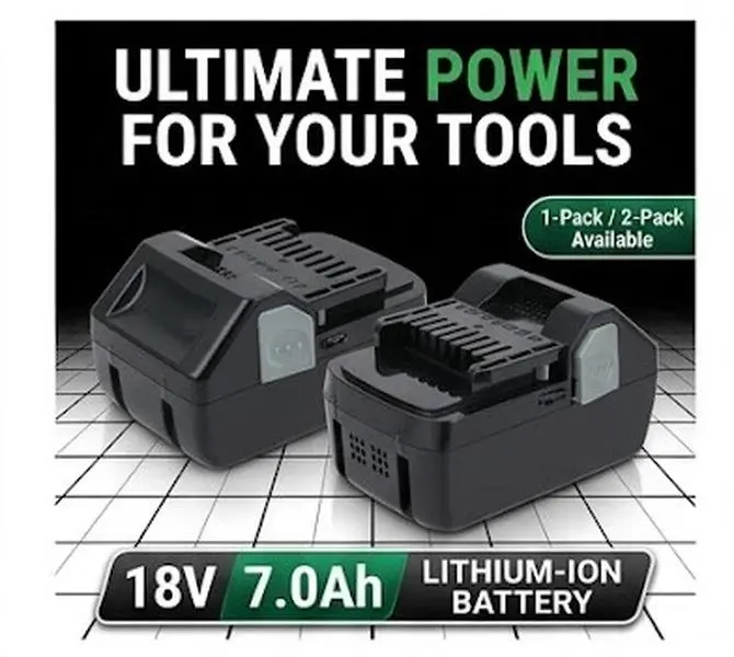 Lithium-Ion High-Capacity 18V 7.0Ah Replacement Battery Pack for Hitachi BSL1815X, BSL1830 Heavy-Duty Cordless Tool Accessories, Power Tools & Mower (1/2 Pack)
