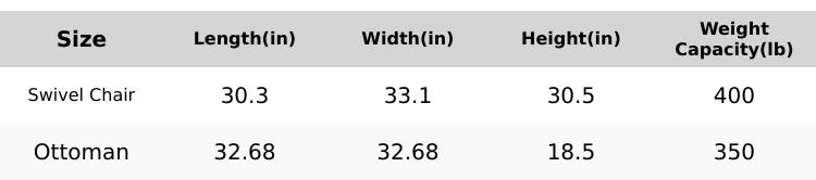 【Stock Up Sale】Ovios 2 Pcs Plush Corduroy Swivel Chair with Ottoman, Oversized 360° Swivel Chair with Side Pockets, Extra-Wide Seat with Thick Cushion, 400 lb Capacity - Easy Assembly Assembly