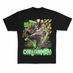 Chainsaw Man T-Shirt, Denji Manga Anime Graphic Tee, Japanese Streetwear Shirt