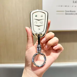 For Cadillac Key Fob Cover with Keychain TPU Protector Suitable for Cadillac Escalade CTS SRX XT5 ATS STS CT6 Key Shell Case Holder
