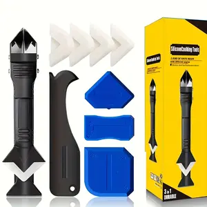 Multi-functional Silicone Edge Trimmer, Adhesive Scraper, Caulking Tool, Metal Glue Scraper