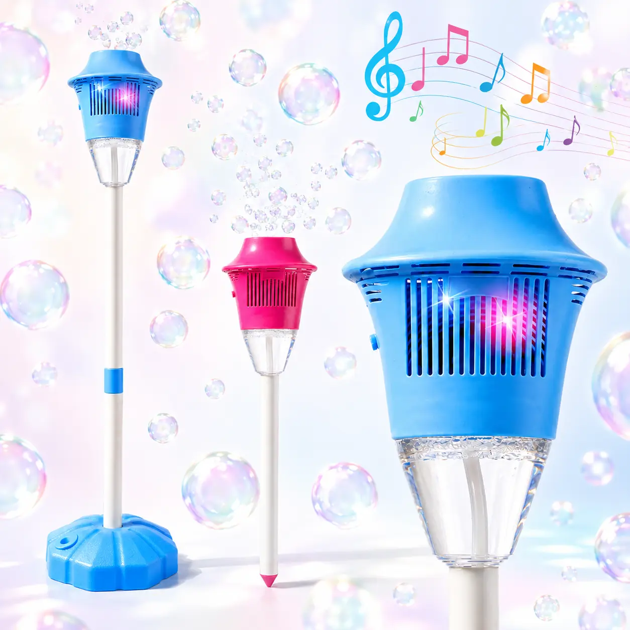 Bubble Maker Toy for Kids, Bubble Machine with Lights, Music, Adjustable Stand and Portable Party Play Bubble Maker Toy for Kids, Bubble Machine with Lights, Music, Adjustable Stand and Portable Party Play