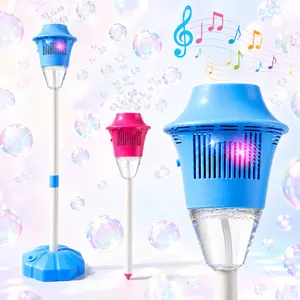 Bubble Maker Toy for Kids, Bubble Machine with Lights, Music, Adjustable Stand and Portable Party Play