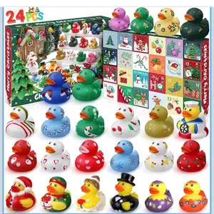 Advent Calendar 2025 Christmas Rubber Duck Set 24PCS Festive Assorted Colors Fun Advent Calendar for Kids