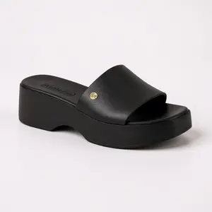 Women's single-strap plain platforms, summer sandals