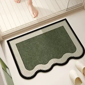 Microfiber Moss Bathroom Rug – Thick Absorbent Shower Mat, Soft Bedroom Carpet, Non‑Slip Floor for Tub & Shower (Green)
