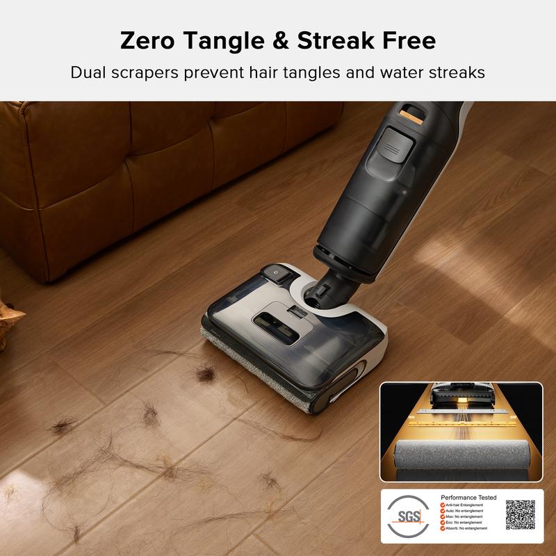 Roborock F25 Wet Dry Vacuum Cleaner, Cordless, All in One with 20000Pa, 194°F Hot Air Flash Drying & High temperature Self Cleaning