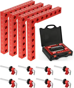 90° Corner Clamps 4-Pack – 5.5" x 5.5" Woodworking Clamping Squares for Precise Right Angle Positioning, Ideal for Frames, Cabinets & Boxes