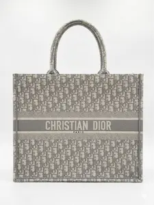 Pre-owned Dior Canvas Tote Bags Tote Bag Gray Large