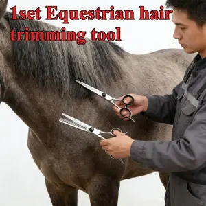 1 Set of Equestrian Hair Trimming Tools |   Fine Hair Maintenance Kit, Iron Material, Silvery Color
