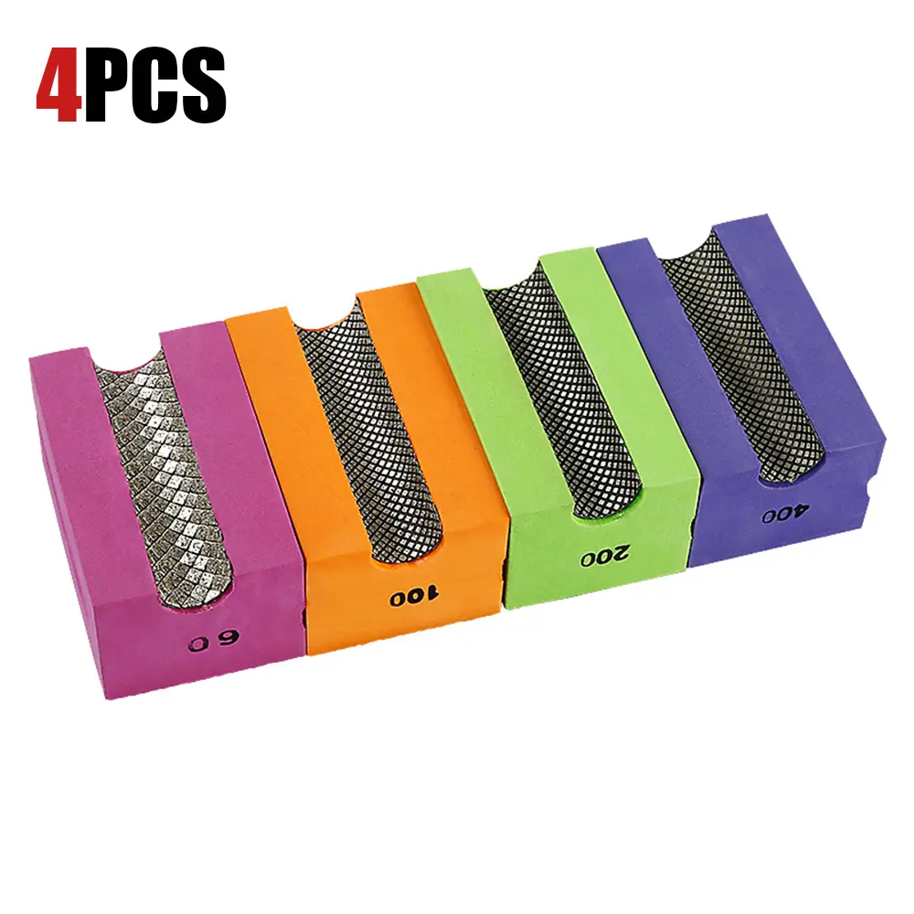 4CPS Concave Diamond Hand Polishing Pads - Arc -Shaped Grinding/Sanding Disc for Metal, Tile, Glass, Marble & Ceramic - Stone Polisher Tools fathersdaygift Interchangeable Blades