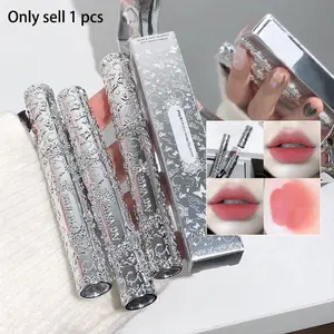 Floating Butterfly Velvet Matte Lip Mud in Silver Tube, Intricate Sculptural Lip Glaze Lipstick, Six Rich Colors, Silky Smooth Application