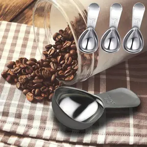 3 Pieces Tablespoon Coffee Scoop Stainless Steel Coffee Scoops Short Handle Measuring Spoons for Tea Sugar Christmas Kitchen Gifts