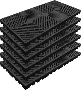 Plastic Pallets, Lightweight Moisture-Proof Waterproof Floor Pallet, Breathable Grid Ventilation Storage Pad, Applicable to Indoor and Outdoor, Garages, Kitchen, Basement (6 Pcs 11.8 * 23.6 * 1.18)