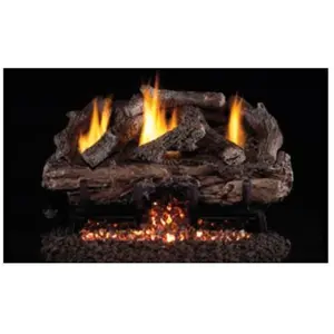 212 MAIN Real Fyre 24 in. G10 Series Log Set, Charred Aged Split Vent-Free with Split Vent-Free Logs