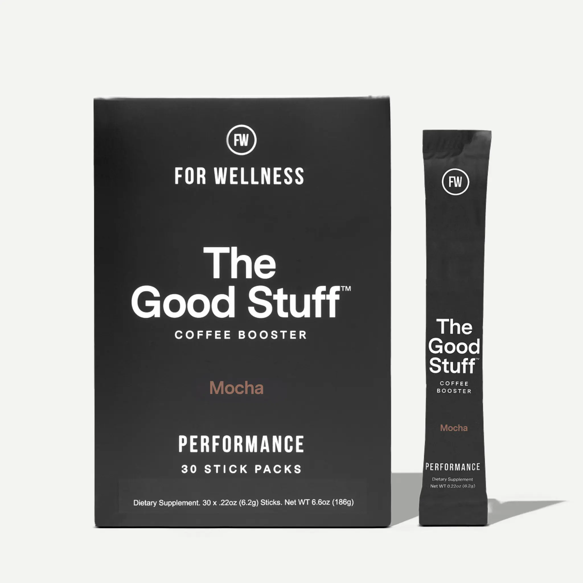 The Good Stuff Coffee Booster Travel Sticks — Collagen + L-Theanine, Zero Sugar, No Crash, 30 Single-Serve Sticks