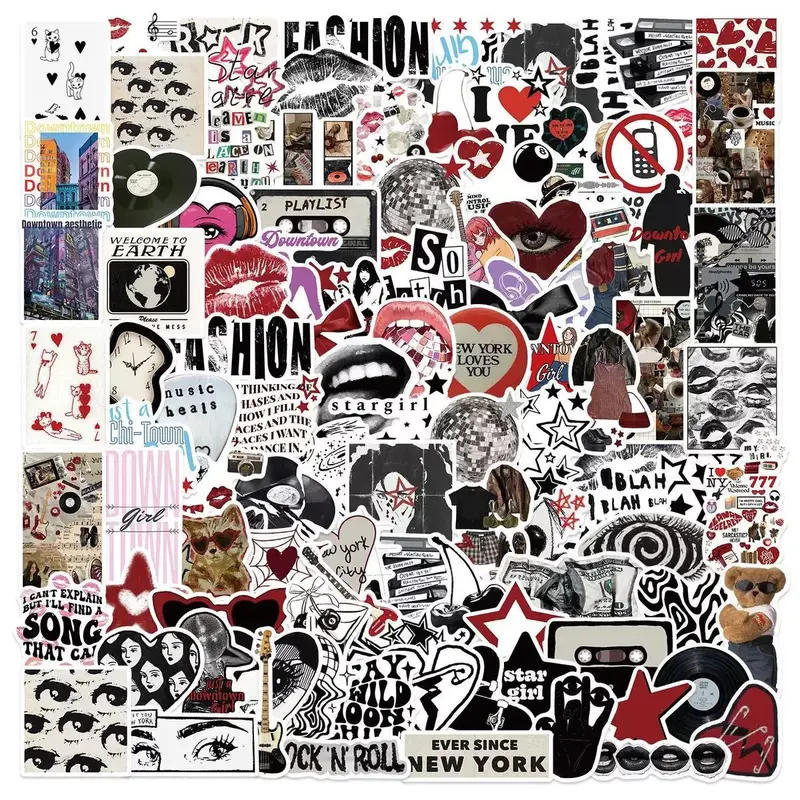 Vintage Girl Pattern Sticker, 100pcs/set DIY Decorative Sticker, Self Adhesive Decor Paper for Gift Greeting Card Water Bottle Laptop Phone Cellphone, Ornaments