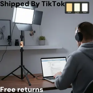 LED Video Lighting Kit with 63" Extendable Tripod – 10" LED Video Panel Light for Photography, Streaming, TikTok, Zoom, Vlogging, March Madness, World Cup