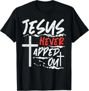 100% cotton Wrestling Jesus Never Tapped Out Christian Wrestle Men Women T-Shirt