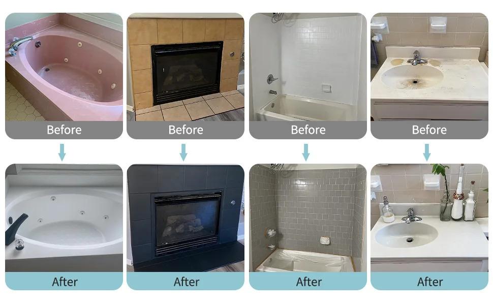 Ceramic Paint Kit for Bathtubs & Tiles, Includes Tools. Applicable to Ceramics,sinks, Countertops and Ceramics Floor Wall