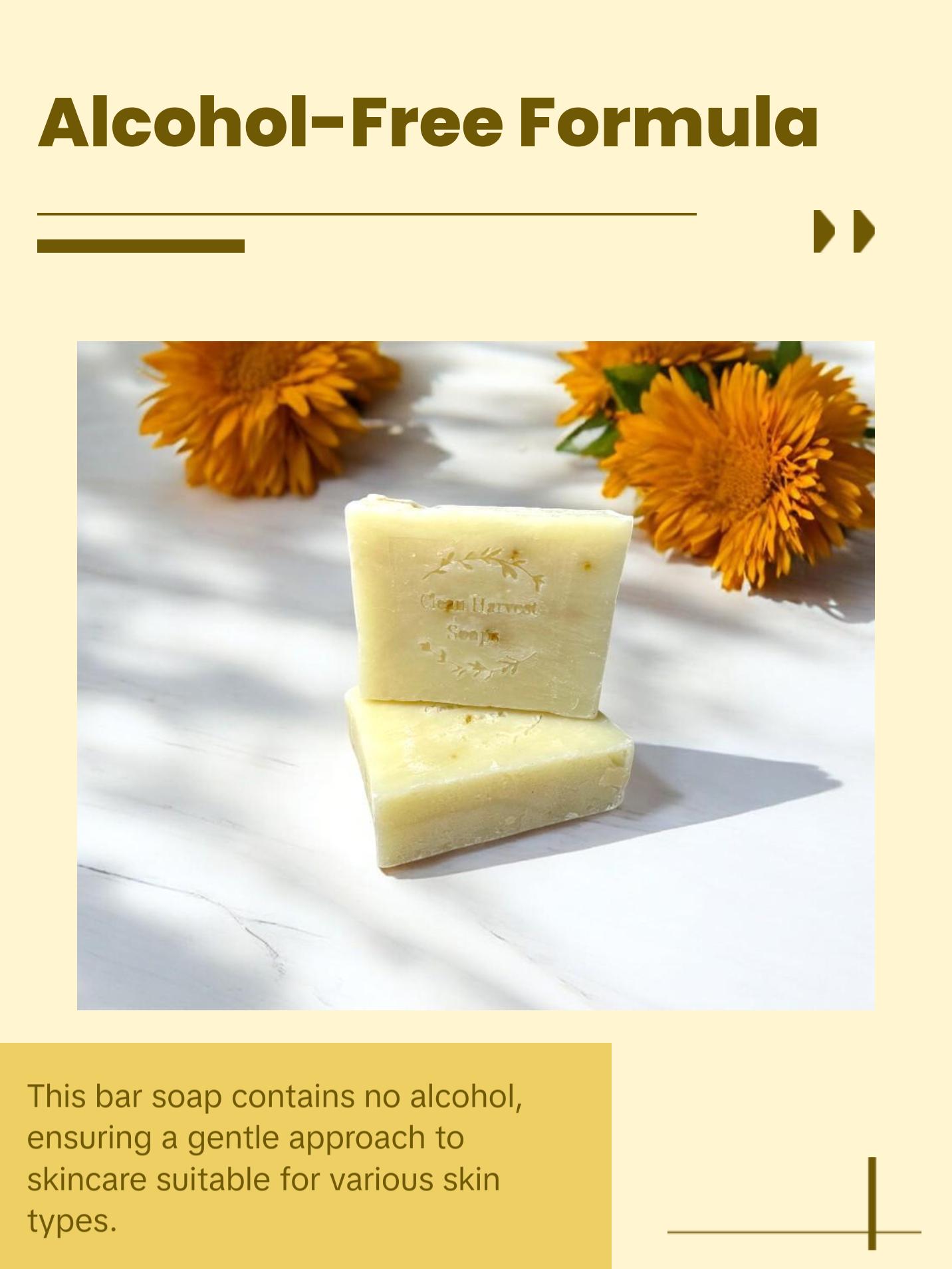 Organic Aloe Calendula Bar Soap: (Unscented, All-Natural, Vegan, Aloe-Infused) Cleanser, Facial Cleansing, Facial Wash ,Gentle Skincare ,Body Care, Soothing Sensitive Coconut Nourishing