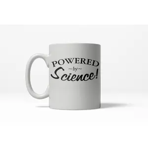 Powered By Science Funny Nerdy Scientific Atoms Ceramic Coffee Drinking Mug 11oz Cup Funny Coffee Mugs Ceramic Printed Drinkware Cup
