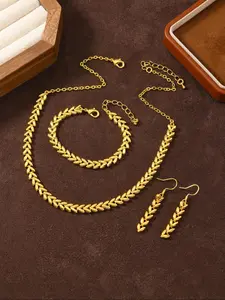 Luxury 24k Gold Plated Jewelry Set, Elegant Jewelry Set, Fashion Jewelry for Party, Daily Clothing Decor, Trendy All-match & Exquisite Jewelry for Birthday Gift