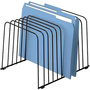 Desktop Organizer, 11 Sections, Wire, 9" x 11-3/8" x 8", Black