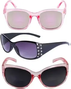 'The Socialites' 3 Pair of Our Most Popular Fashion Bifocal Reader Sunglasses for Women Tinted Lenses Polarized