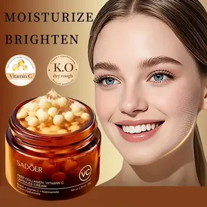 Deep Vitamin C Capsule Cream 50g/1.76oz, Rich in Hyaluronic Acid & Collagen, Deep Moisture, Tighten Skin, Even Skin Tone, Suitable for All Skins