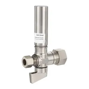 10-Pack 1/4 Turn Stop Straight Valve, 1/2" Nominal (5/8" OD) Compression x 3/8" OD With Stainless Steel Water Hammer Arrestor Chrome Plated Brass