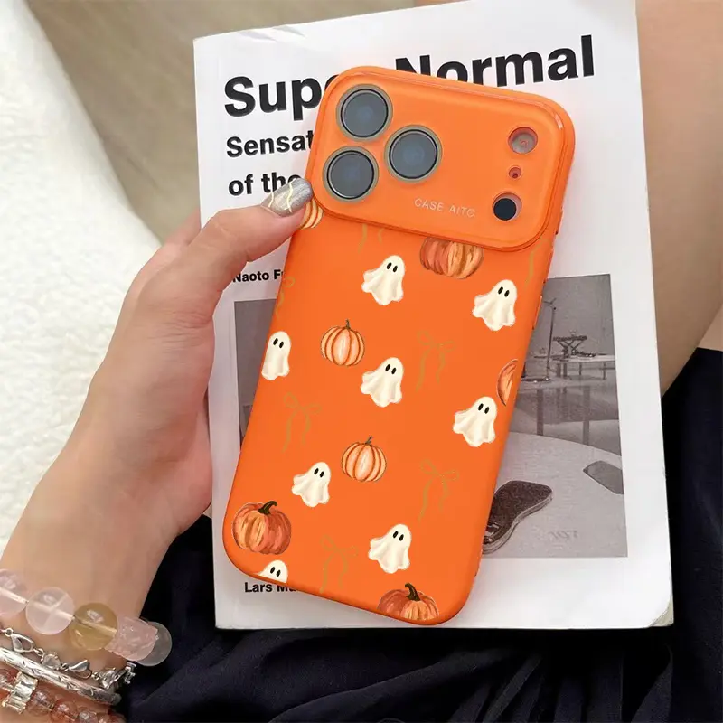 Cute Cartoon Halloween Lens Phone Case with Ultra Skin friendly Touch, All Inclusive Lens Phone Case Suitable for Apple 17 16 15 14 13 12