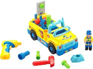 Fun Building Multifunctional Take Apart Toy Tool Truck with Electric Drill and Tools for Kids