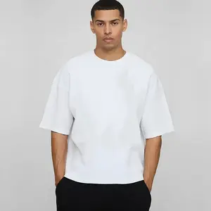 Summer Loose Sports Clothing Oversized Boxy Crew Neck T-shirt Mens Heavyweight 240GSM 100% Cotton Half Sleeve T-Shirts Clothing