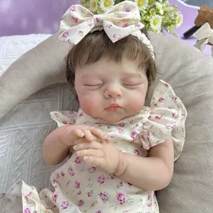 TopLink 48cm 3D-Paint Reborn Baby Doll, Lifelike Collectable with Visible Veins, Soft Cloth Body, Implantable Eyelashes, Rooted Hair – Birthday Gift Bedtime Toy
