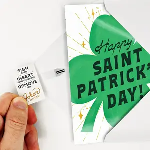 Endless Bagpipes St. Patricks Day Card with Glitter and Sticker Surprise