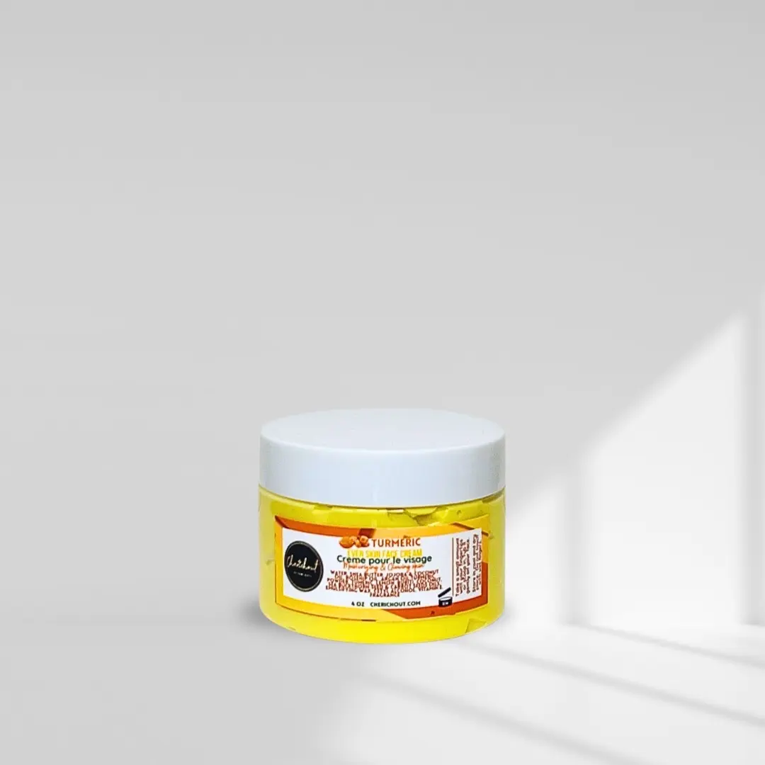 Cherichout Even Skin Turmeric - Face cream (Nourishing, moisturizing, Hydrate, natural glow) skincare turmeric cream. Fades Redness, acne, darks spots, hyperpigmentation.