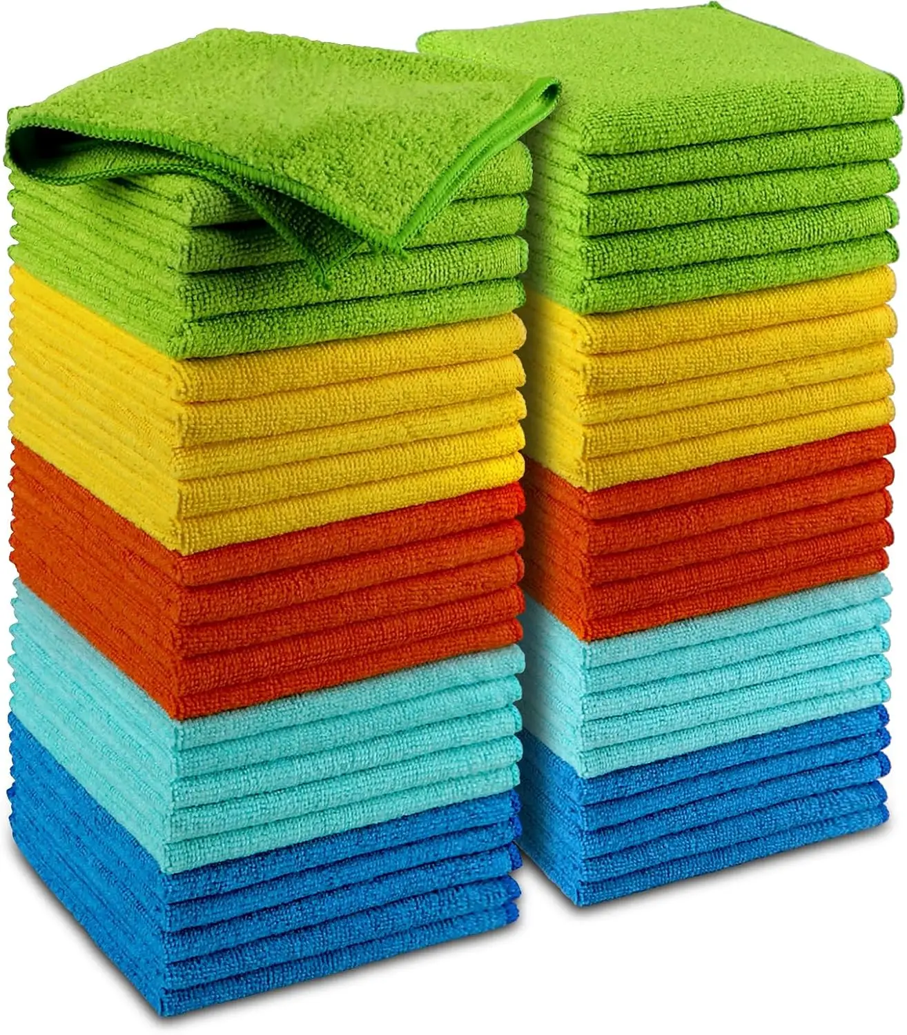 Microfiber Cleaning Cloths-50 Pack, Premium All-Purpose Car Cloth, Lint Free, Scratch-Free, Absorbent Cleaning Towel for Cars, SUVs, House, Kitchen, W