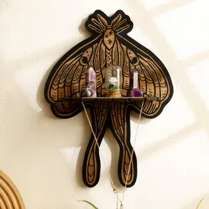 Wooden Butterfly Shaped Wall Mounted Storage Rack, Boho Style Wall Decor, Wall Mounted Storage Rack for Bedroom Living Room, Home Decor, Shelves