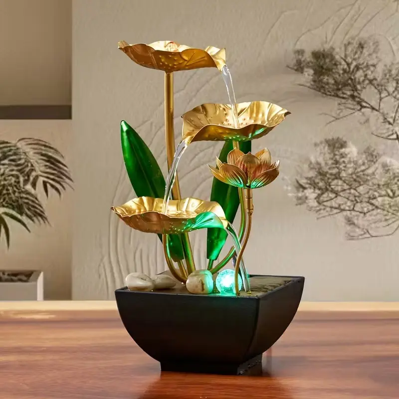 Small Indoor Fountain Automatic Humidifier Desktop Decoration, Decorative Humidifier, Air Humidifier, USB Powered, Perfect for Living Room and Bedroom Relaxation Handicrafts, Compact Size, Artistic Decor, USB Humidifier Machine