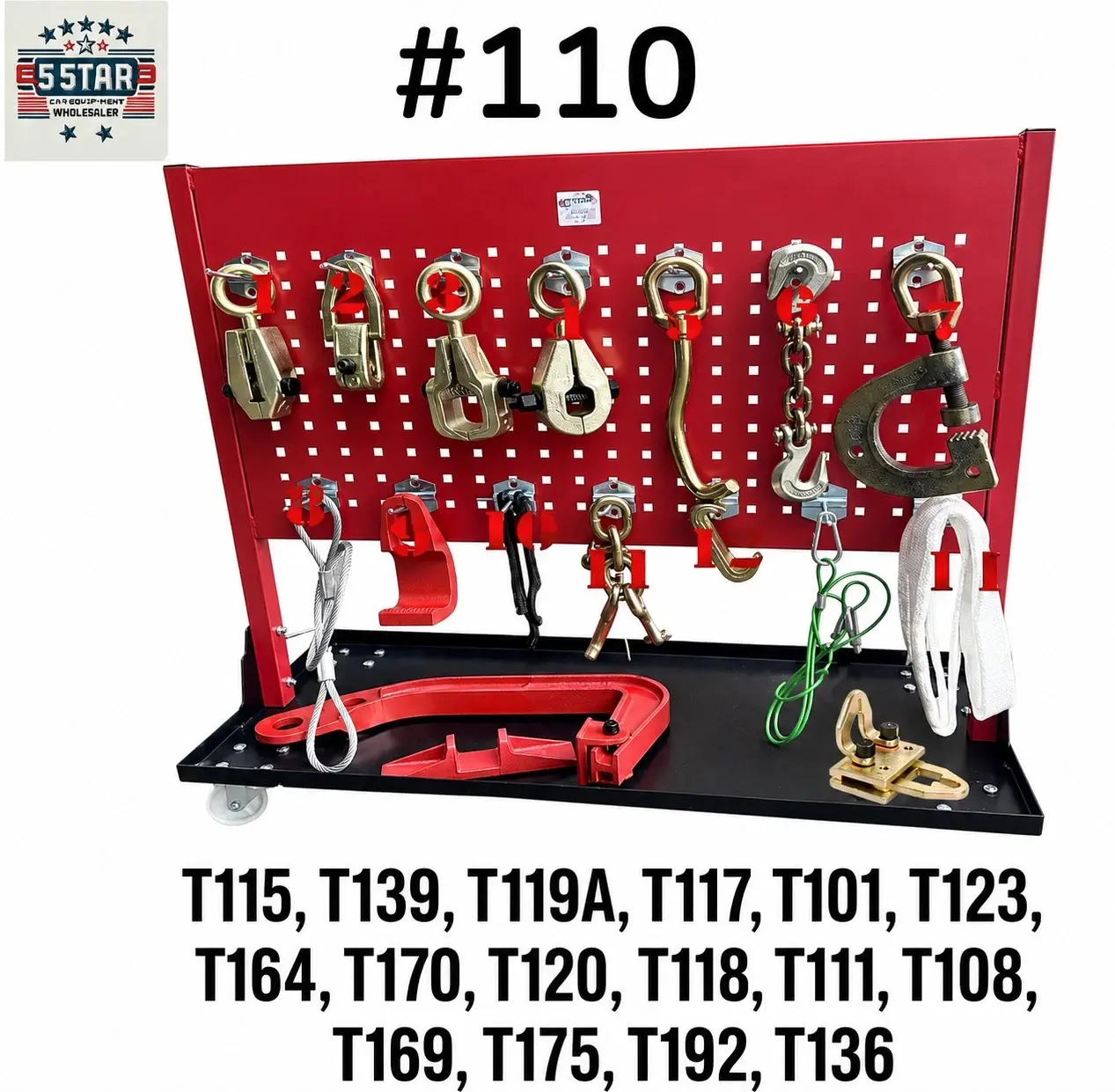 Set#110 16pcs Deluxe Auto Body Frame Repair Pull Clamp & Dent Puller Hook Set