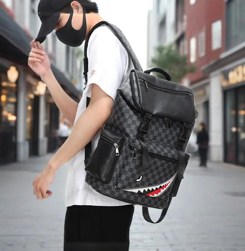 PU Leather Large-Capacity Backpack - Laptop Book Bag for Work, Business Travel, Students, Book Bags